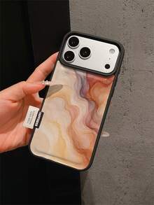 1pc Premium Fashion Creative Full-Screen Asymmetrical Wave Pattern Leather Phone Case, Full Coverage Anti-Drop Soft Shell Large Hole Compatible With Samsung/Apple 17 Pro Max/11/12/13/14/15/16 Pro Max/17 And Other Models, Holiday Gift - Multicolor - View 3