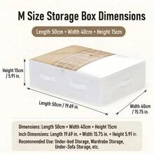 1pc Large White Foldable Underbed Storage Bag, Multi-Functional, Can Be Used To Store Blankets, Skirts, Bedding, Pillows, Clothes, Space-Saving, Suitable For Labor Day Promotion, Underbed Storage, Storage Bag, Clothing Storage - White - View 8