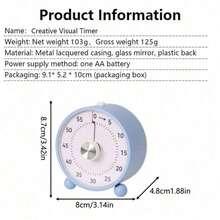 3.4 "Visual Timer 60 Minute Countdown Timer, Suitable For Classrooms, Study Rooms, Offices, Kitchens, Silent Operation, Circular Timer - 1 - View 3