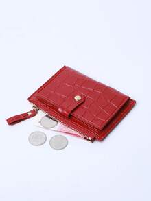 MIYIN Glossy Crocodile Print Mini Wristlet Card Wallet, Multi‑Compartment Storage, Zipper Coin Pocket, Lightweight Purse For Ladies Daily Commute - Multicolor - View 7