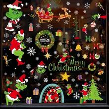 The Grinch 8pcs Christmas Static Window Stickers, Merry Grinchmas Holiday Static Decals, Glue-Free Reusable Glass Stickers For Christmas Home Shop Window Holiday Decoration - Multi-color - View 4