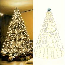 150cm/59in Christmas Tree Lights, USB Powered, 8 Modes, Remote Control, Plastic, Suitable For Party, Holiday, Romantic Decoration, Christmas Tree Decoration, Christmas Holiday Atmosphere Decoration - 1.5m(4.92ft) - View 2