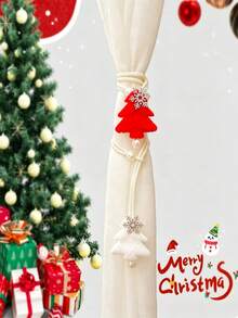4pcs/2pcs Christmas Tree Snowflake Curtain Tiebacks, Easy To Store Curtain Tie Ropes, Suitable For Sheer Curtains, Fabric Curtains Decoration And Holiday Atmosphere Decoration, Christmas Gift - Christmas Tree Curtain Tiebacks - View 12