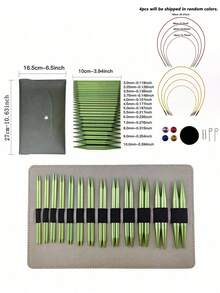 Detachable Round Aluminum Knitting Tool Set, Smooth Surface Without Burrs, Suitable For Knitting Socks, Scarves And Sweaters, Comes With Red Storage Bag For Convenient Storage - Multi-color - View 7