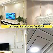 1 Roll Stainless Steel Self-Adhesive Wall Edge Trim, Metal Decorative Strip, Drill-Free Flush Mount Decorative Molding, Suitable For TV Backdrop And Ceiling Decoration - Multicolor - View 6