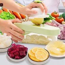 1/7/17pcs Multi-Function 17-In-1 Food Chopper, Vegetable Chopper, Onion Chopper, Vegetable Slicer, Dicer, Vegetable Chopper With 8 Blades, With Drain Basket, Salad Potato Carrot Garlic Container, Chopper With Container - Multicolor - View 3