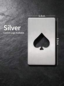 1pc Custom Engraved Ace Spade Card Bottle Opener, Portable Stainless Steel Beer Opener, Wallet Size Poker Shape Bottle Opener For Men Party Gift - Multicolor - View 8