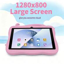 4GB RAM + 64GB ROM / 7-Inch Tablet / Quad-Core 1.3GHz / Android 13 MTK8321 / 1280x800 HD IPS Display / 2MP+5MP Camera / 4000mAh Battery / WiFi, Parental Control, Education, Games / ABS Plastic + Silicone, Educational Tablet - Pink - View 4
