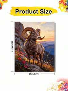 1pc Oil Painting By Numbers Kit, Goat DIY Art & Craft, Home Wall Decor, Canvas Oil Painting Decoration, Holiday Gift Includes Paintbrushes And Paints. - Sets - View 10