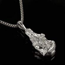 1pc Stainless Steel Solid Cast Buddha Pendant With Box Chain, Gold/Silver Dual Color Optional, Unisex, Streetwear, Business Commute, Daily Wear, Holiday Gift - PB029 Pendant Necklace - View 10