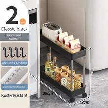 Kitchen Storage Rack, Multi-Functional Rolling Cart, Multi-Layer Storage With Wheels, Space-Saving Drainage Organizer, Suitable For Kitchen, Living Room, Bathroom, Bedroom And Laundry Room Corner Storage - Multicolor - View 15