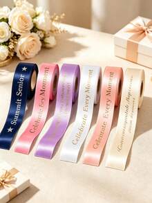 [Halloween] Customized Ribbon 25mm Personalized DIY Ribbon, Gift Packaging, Birthday, Wedding, Anniversary, Woven Ribbon Bow Decoration Gift, School Supplies - Multicolor - View 4