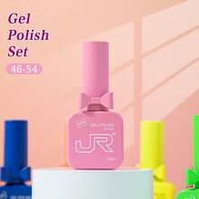 JR 126色凝膠指甲油 15ml 9件組 蝴蝶結與緞帶填充瓶套組 浸泡式脫色 UV LED 女孩禮物 - 彩色 - 查看 3