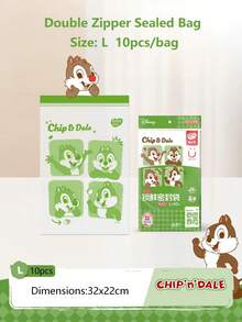 Disney Cute Cartoon Reusable Sealed Fresh-Keeping Bags, Double-Track Leak-Proof Thickened PE Home Organization Bags, Refrigerator Storage Snack Fruit Food Portioning Storage Bags, Microwaveable, Freezer , Kitchen Daily Food Organization, Multiple Sizes Available - View 12