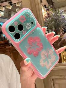 Atmospheric Shell Texture Hibiscus Flower Phone Case Compatible With Apple 17 Pro Max 16 15, Girly Style - Multicolor - View 5