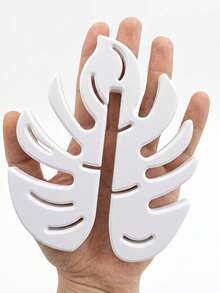 1pc Black & White Monstera Leaf Towel Hook, No Drilling, Waterproof, Rust-Proof, Space-Saving, ABS Plastic, Hot-Selling, Tropical Minimalist Style, Shower Glass Door Hook, Can Hang Towels And Bathrobes - Multicolor - View 6