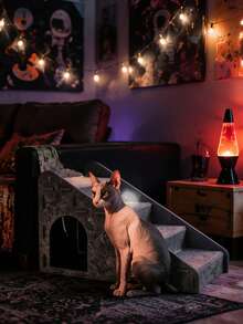 1pc Upgraded 3-In-1 Multifunctional Pet Stairs, 4-Step Ladder, Detachable Dog Ramp, Also Can Be Used As Cat Bed, Cat Scratching Post, 4-Layer Ramp, Made Of Durable And Stable Felt Material, Suitable For Sofa, Anti-Slip Pet Steps, Extra Wide And Deep Dog Steps - Multicolor - View 8
