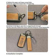 Zinc Alloy Key Case Compatible With BYD ATTO3 Dolphin Seal Tang Song Yuan PLUS DM-I EV, Full Coverage Key Shell With Leather Strap And Carabiner - Carabiner Leather Rope - View 9