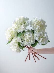 18/9/1pc White Artificial Hydrangea, Suitable For Wedding, Bridal Bouquet, Home Room Decor, Autumn Styling, Halloween, Party, Bedroom, Bathroom, Tabletop Decoration, Outdoor Scene, Back To School Theme, Wall Decor And Office - Multicolor - View 9