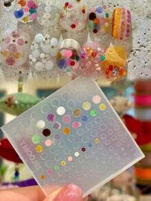 1pc Glitter Small Round Nail Art Mold, DIY Transparent Silicone Mold Nail Decoration - Clear - View 1