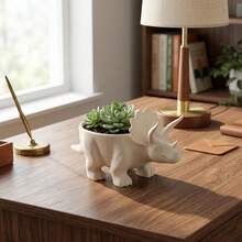 1PC Cute 3D Printed Dinosaur Flowerpot Decoration Desktop Decor Mini Flower Pot Potted Plant Plant Planting Container Balcony - A - View 9