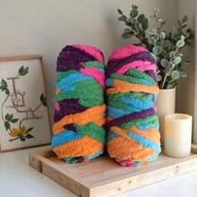 CLSUPER Thick Chunky Chenille Yarn, Gradient Color, 2 Rolls = 18oz/1.1lbs, Soft Giant Multi-Color Yarn, 100% Polyester, Washable, Suitable For Beginners DIY And Crochet Pet Bed, Blanket, Cushion - 2 - View 23