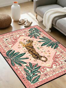 Hippie Style Carpet, Bathroom Mat, Area Decor Rug, Faux Wool Tropical Pink, Bohemian Bathroom Mat, Kitchen Indoor Entryway Small Rug, Modern Vintage Distressed Style Decorative Mat - Hippie Style - View 14