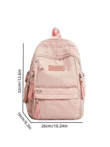 1pc Mini Butterfly Embroidered Backpack, Casual Campus Style Multi-Compartment Multi-Zipper Pocket Daily Bag, Suitable For School Commute And Daily Outings - Multicolor - View 8