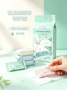 Cute Mini Portable Wet Wipes, Multi-Purpose Cleaning Wipes, Ideal For Travel, Office, Kitchen And Surface Cleaning (Random Style Dispatch) (For Item Cleaning, Not For Body Cleaning) - Multi-color - View 1