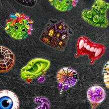 50入可愛幽靈萬聖節貼紙，可愛搞怪節日貼紙，適用於剪貼簿與手工DIY - 彩色 - 查看 6