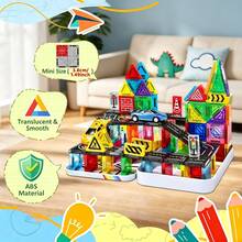 50/30pcs Kids Magnetic Building Blocks City Road Track Car Set, Multi-Functional Magnetic Assembly Toy With Mini Cars, Suitable For 3-14 Years Old Children Birthday/Holiday Gift (Random Color) - Multicolor - View 7