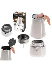 CAMRY Espresso Maker, Stovetop Espresso Pot, Coffee Percolator - Classic Design, Durable Construction, Compact - Silver - View 10