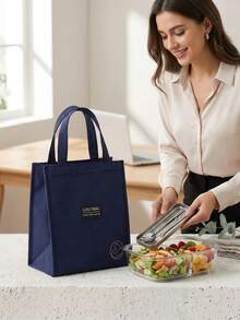 Portable Large Capacity Insulated Cooler Bag, Waterproof Non-Deformable Easy To Clean, Multi-Functional Canvas Tote Lunch Bag, Suitable For Picnic, Daily Use, Work, Outdoor, Date, Party, Camping, Office, School, Restaurant, Kitchen, Beach, Gift - Multicolor - View 7