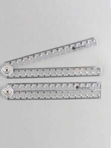 2/1 Creative Drawing Measuring Acrylic Transparent Folding Ruler, Transparent Design, Minimalist Style, Foldable Storage, Convenient To Carry, Back To School Essentials - / - View 9