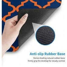 Moroccan Pattern Orange Navy Blue Mouse Pad, Anti Slip Rubber Base, Mouse Pad, Table Pad - Mouse Pad - View 7