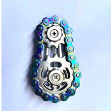 Metal Bicycle Chain Gear, Rainbow Electroplated Sprocket Fingertip Chain Toy, Adult And Teen Stress Relief Fingertip Toy, Silent Smooth Rotating Anti-Anxiety Desktop Fingertip Gift, For Male Friends - View 11
