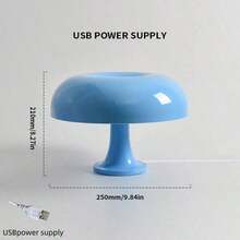 Modern Minimalist LED Mushroom Shaped Table Lamp, USB Powered, 3 Color Temperature Modes, Multiple Colors Available, Suitable For Bedroom/Living Room/Desk/Reading Area/Nightstand/Holiday Gift - Multicolor - View 6