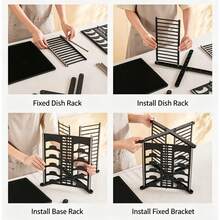 X‑Shaped Double‑Layer Dish Drying Rack, Multi‑Functional Plastic Dish Organizer, Sink Countertop Bowl Plate Drain Storage Rack For Home Kitchen Utensils Organization - Multiple Styles - View 6