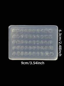 Japanese Style DIY 1pc Silicone Nail Art Mold With Japanese Numbers, Letters And Nameplate 3D Accessories Nail Mold - Clear - View 16