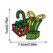 The Grinch 8pcs(Random Style) Christmas Embroidered Fabric Patches DIY Iron-On Stickers For Clothing, Bags, Holiday Decoration Material, Clothes Patch Stickers, Halloween Christmas Clothes Patch Stickers - Multicolor - View 8