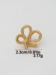 6pcs French Textured Woven Bow Metal Buckle, Gold & Silver Dual Color Detachable Decorative Buckle For Trench Coat, Cardigan, Sweater, DIY Accessories - Multicolor - View 12