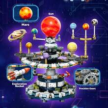 Rotatable Solar System Astronomical Model Building Blocks, 9 Planets Interstellar Space STEM Educational Blocks, DIY Science Assembly Model Toy, Suitable For Adults And Teens 14+ As Collectible Gift - Mini Building Blocks - View 7