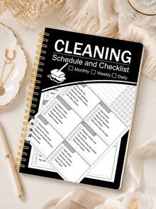 1pc Cleaning Schedule, Includes Daily And Weekly Checklists, Room-By-Room Tasks And Routine Tracking, Desk Accessory, Office Supplies, Suitable For Home Organization And Halloween Gift - A5 - View 9