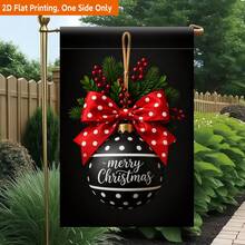 1pc 2D Flat Printed Garden Flag, Christmas Decoration Durable, Single-Sided Printed Yard Flag, Garden And Home Holiday Decor, 11.8X17.7 Inches, Flag Pole Not Included - A - View 2
