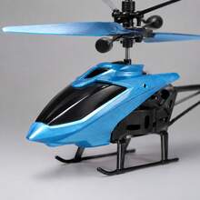 Blue Remote Control Helicopter With Infrared Induction, Easy To Use, Kids' Toy, Gift In Box - Blue - View 5