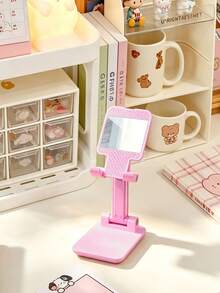 1pc Multi-Function Adjustable Angle Desktop Phone Stand, Stable Non-Slip Base, Hands-Free, Suitable For Watching Movies, Browsing Videos, Live Streaming, Online Classes, Lightweight And Portable, Home, Dorm, Office, Compatible With Multiple Phone Models, Practical Slouchy Phone Support Stand - Support - View 6