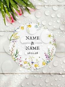 1/30/60pcs Customizable PVC Waterproof Oil-Proof Round Stickers, Customizable Text And Image, Suitable For Gift Packaging, Wine Bottle Labels, Handmade Photo Albums, Storage Gift Boxes Decoration, Perfect For Newlyweds, Engaged Couples, Best Friends, Family And Friends, Suitable For Weddings, Engagements, Birthdays, Mother's Day, Father's Day - Multicolor 2 - View 3
