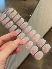 Emi Gel Nail Stickers Transparent Base 20pcs Gel Nail Stickers UV Light Required Salon Quality Long Lasting ES20 Wholesale Dropshipping Same Style - Apricot - View 6