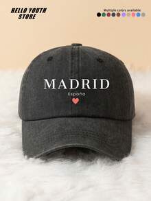 1pc Spanish Madrid Pattern Baseball Cap, Lightweight, Comfortable With Sweat-Absorbing And Sun-Protection Multifunctional Baseball Cap, Washed Vintage Hat, Suitable For Daily Outings And Everyday Use, Daily Outfit Decorative Hat - Madrid, Spain - View 14