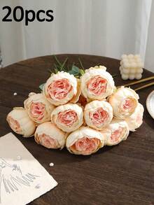 10/20件人造牡丹花，仿真裝飾花，適合秋季家居裝飾、浴室、房間裝飾、婚禮人造花，送給女朋友和好友的理想節日派對禮物 - 彩色 - 查看 12